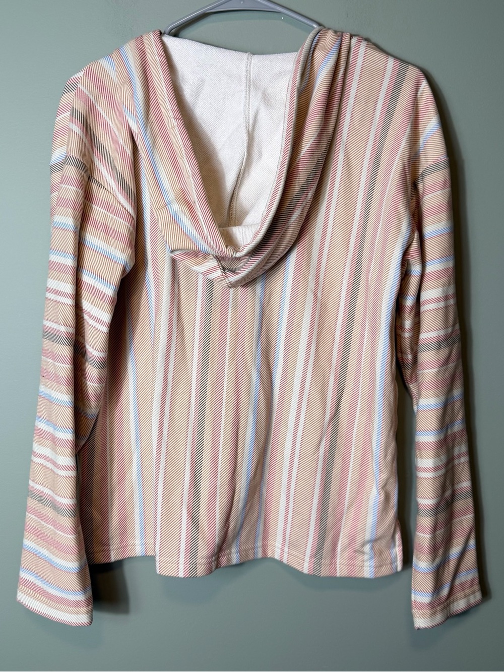 Hurley Women’s Baja Hoodie OG Hooded‎ Poncho Striped Surf Pullover Tan Small NWT - Picture 4 of 5